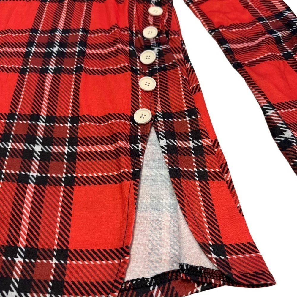 NORACORA  Women's Red Plaid Long Sleeve Top Shirt Size Small Long Sleeve NEW - Picture 6 of 10